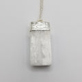 Raw Selenite Pendant Necklace: .925 Sterling Silver Crystal Healing