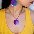 Rainbow Flower of Life Necklace | Reversible Sacred Geometry | Two Looks in One | Waterproof Artisan Jewelry