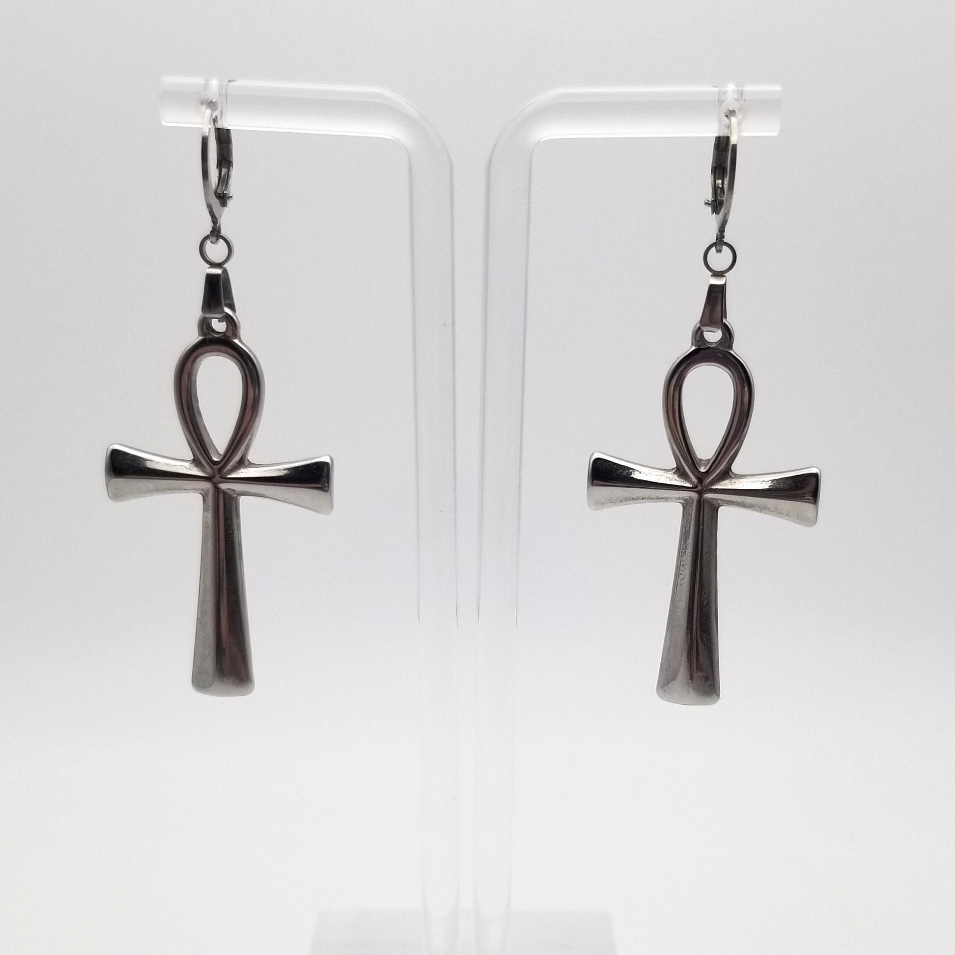 Ankh Drop Earrings in Gold or Silver | Key of Life Waterproof Artisan Jewelry | Ancient Egyptian Symbolism