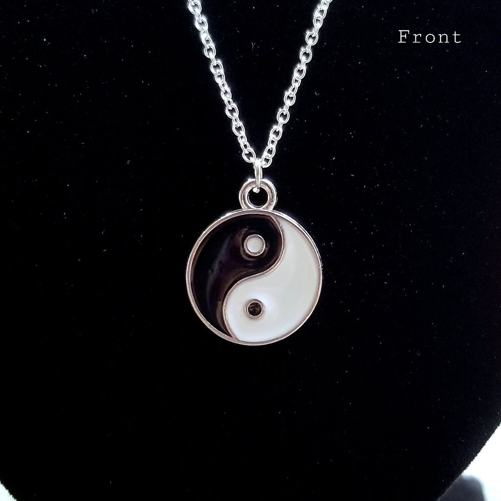 Yin Yang Pendant Necklace: 925 Sterling Silver Taoist Charm