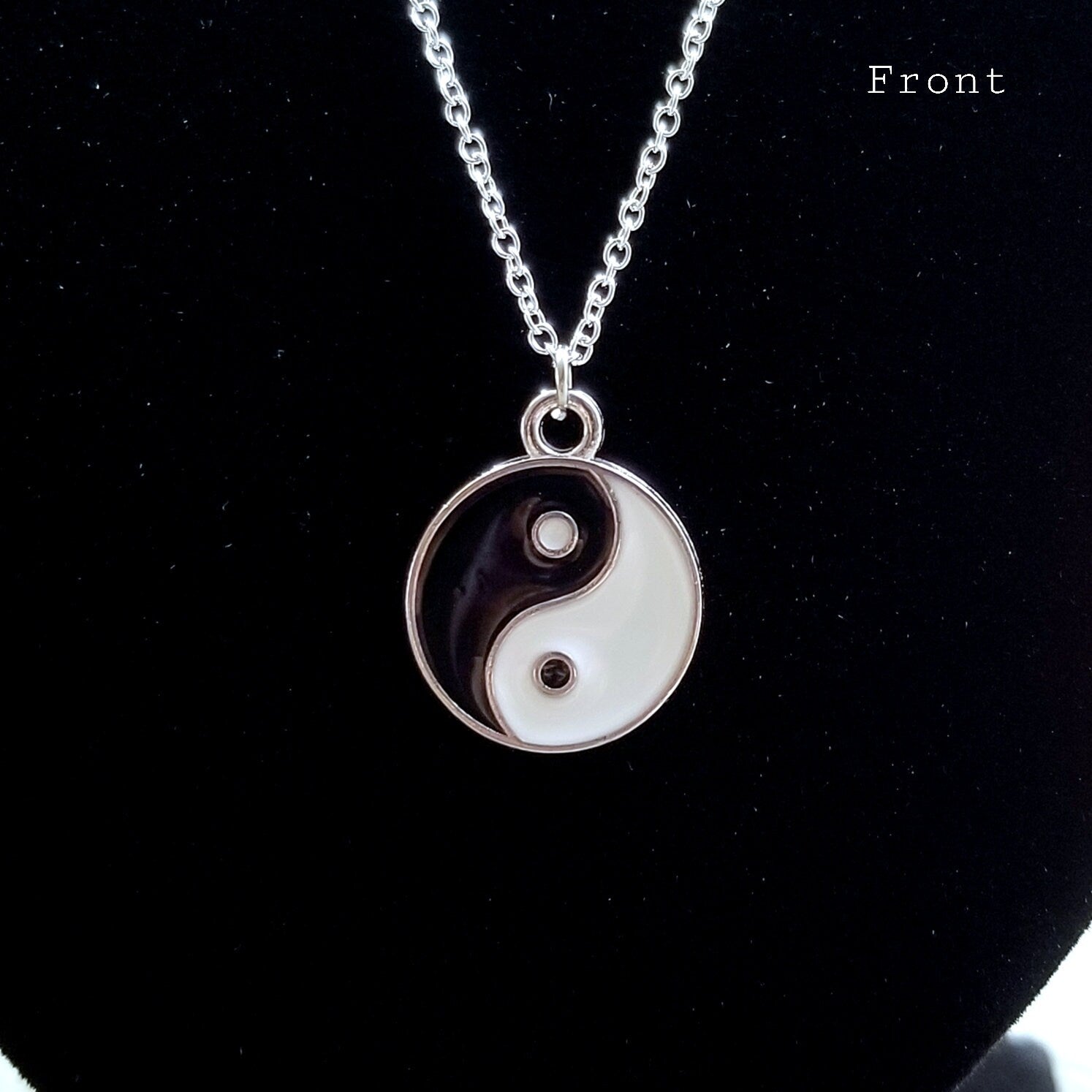 Yin Yang Pendant Necklace: 925 Sterling Silver Taoist Charm