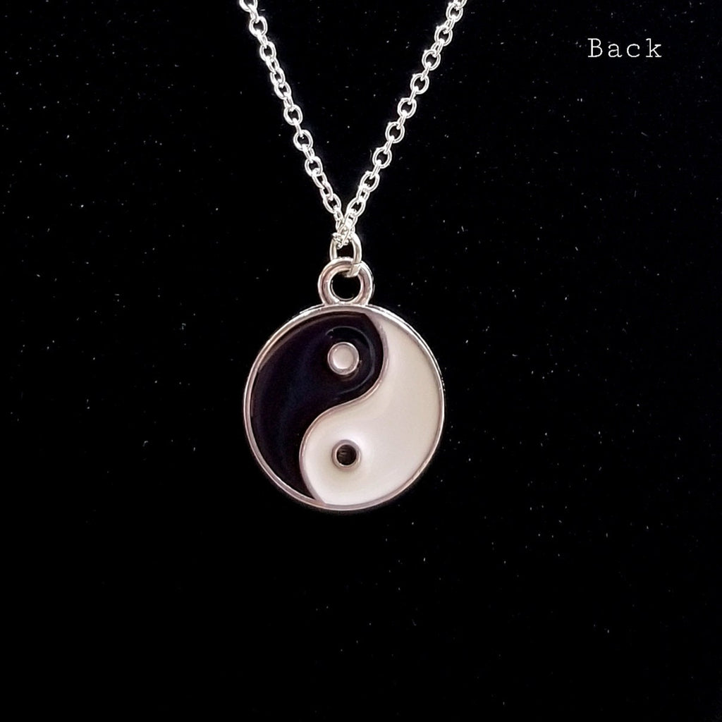 Yin Yang Pendant Necklace: 925 Sterling Silver Taoist Charm