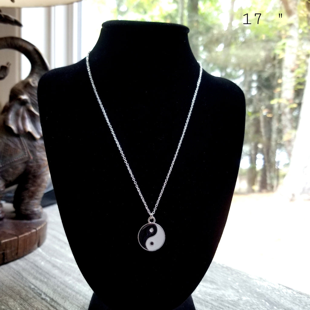 Yin Yang Pendant Necklace: 925 Sterling Silver Taoist Charm
