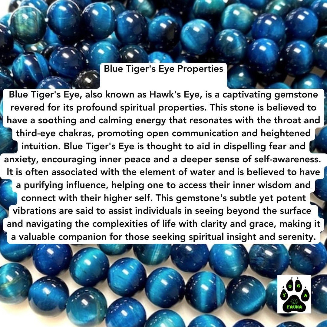 Blue Tiger's Eye Macrame Bracelet, Natural Protection Stone, Adjustable Beaded Jewelry