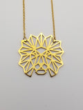 Gold Lion Necklace: Geometric Stainless Steel Jewelry Lion of Judah Pendant