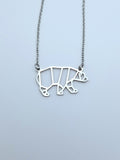 Geometric Bear Necklace: Stainless Steel Polar Bear Pendant