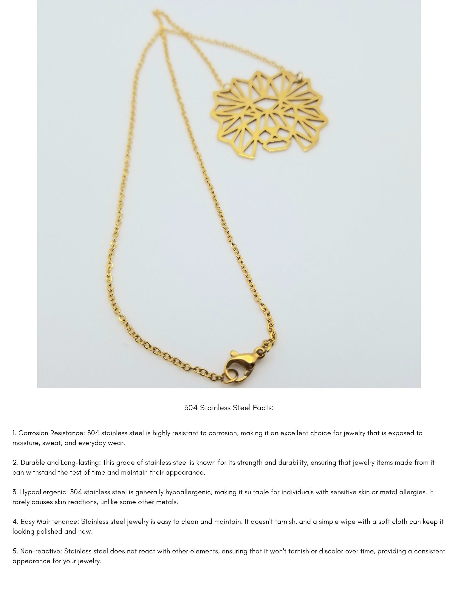 Gold Lion Necklace: Geometric Stainless Steel Jewelry Lion of Judah Pendant