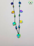 Y2K Alien Charm Necklace: Rainbow Stainless Steel, Space Gift