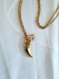 Gold Wolf Tooth Necklace: 18k Plated Stainless Steel Pendant