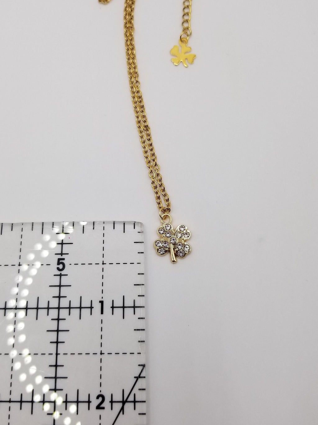18k Gold Plated Clover Necklace, Waterproof Tarnish Free Jewelry, Cubic Zirconia Charm