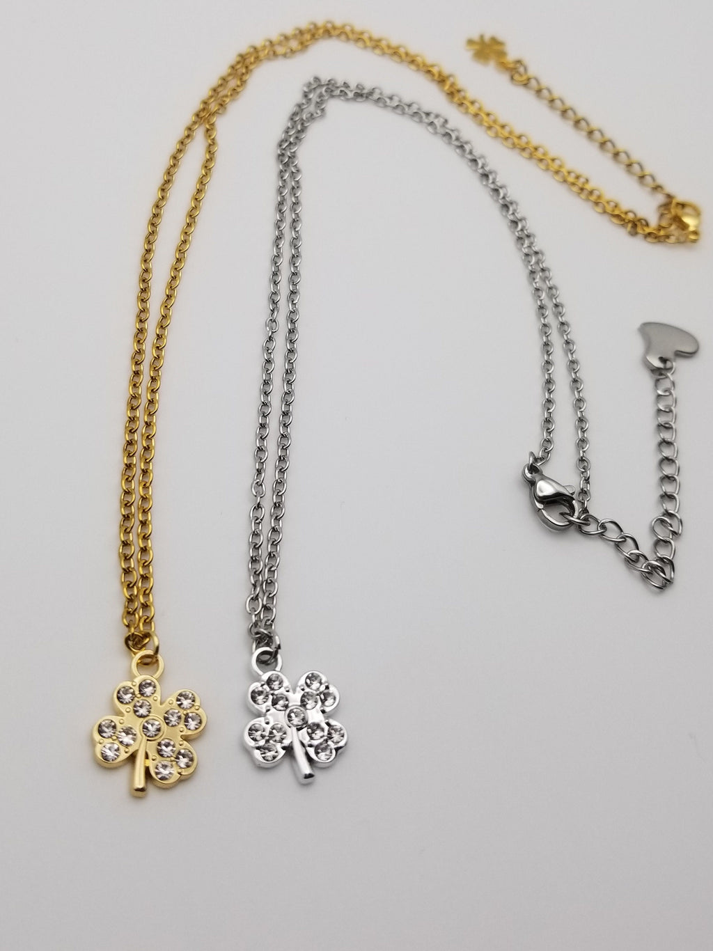 18k Gold Plated Clover Necklace, Waterproof Tarnish Free Jewelry, Cubic Zirconia Charm