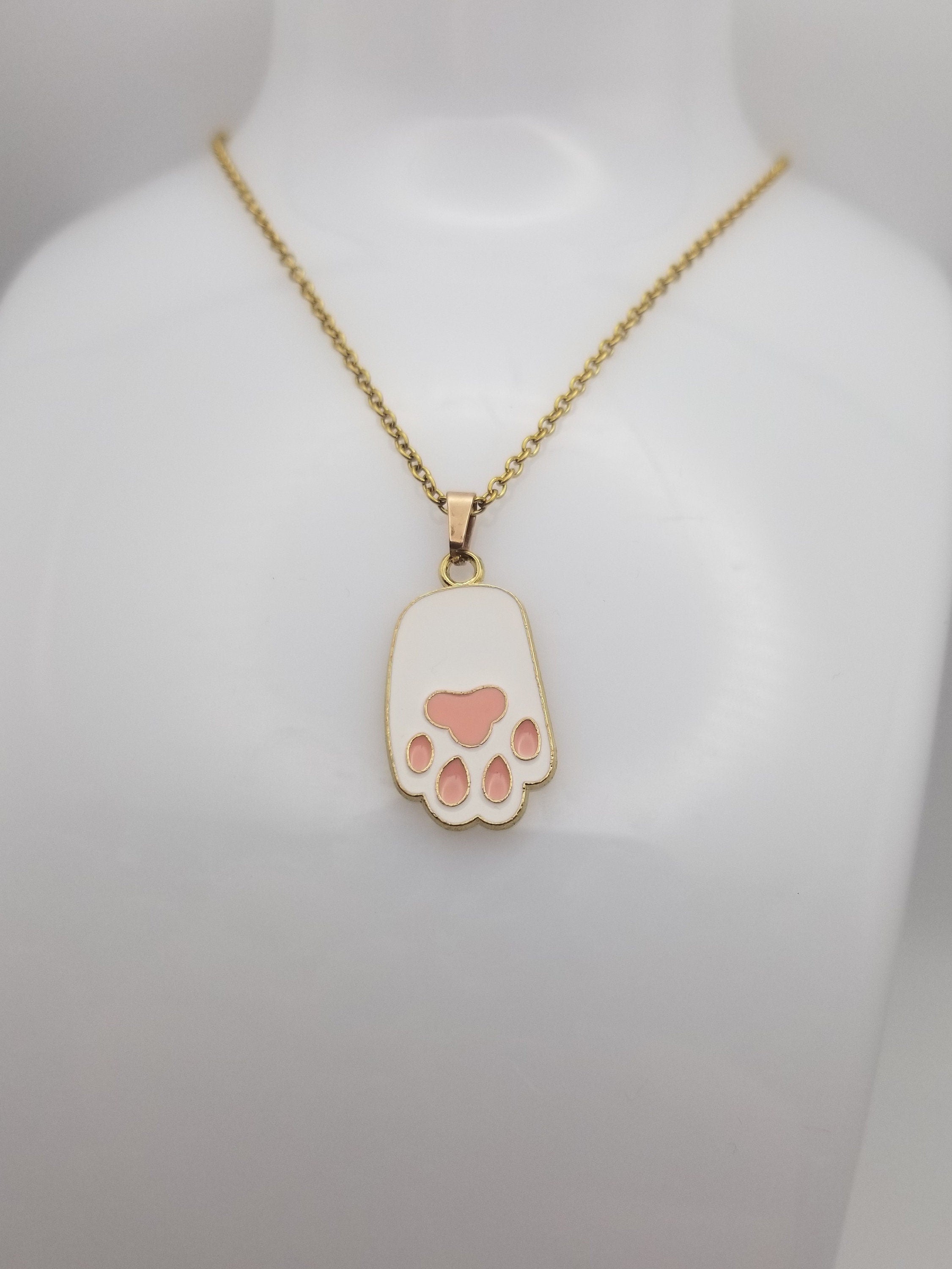 Gold Easter Bunny Necklace, Rabbit Foot Pendant, Stainless Steel