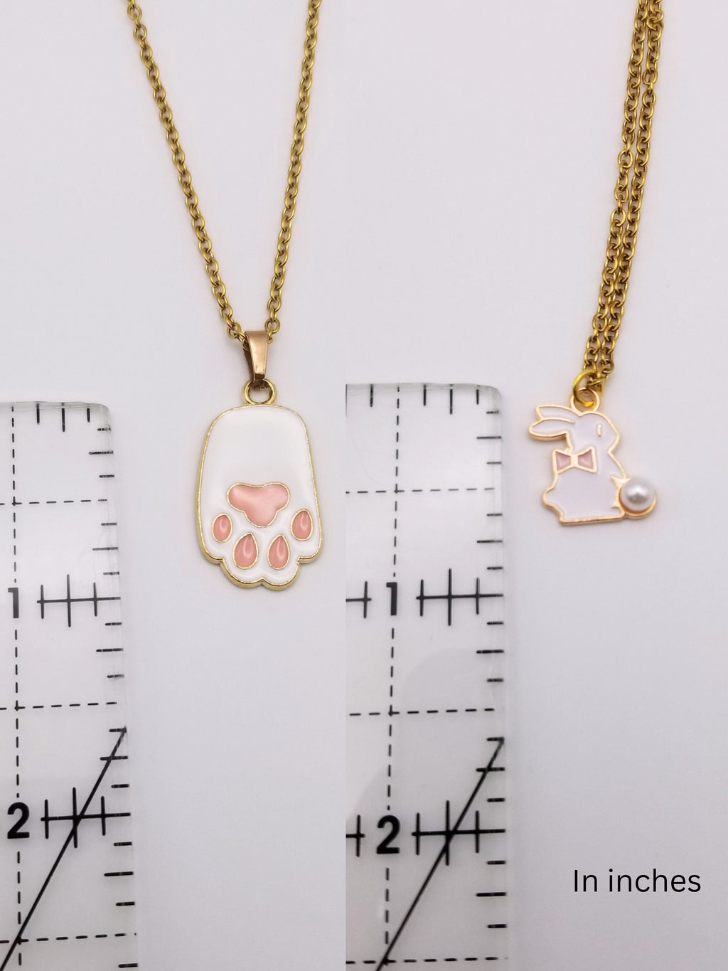 Gold Easter Bunny Necklace, Rabbit Foot Pendant, Stainless Steel