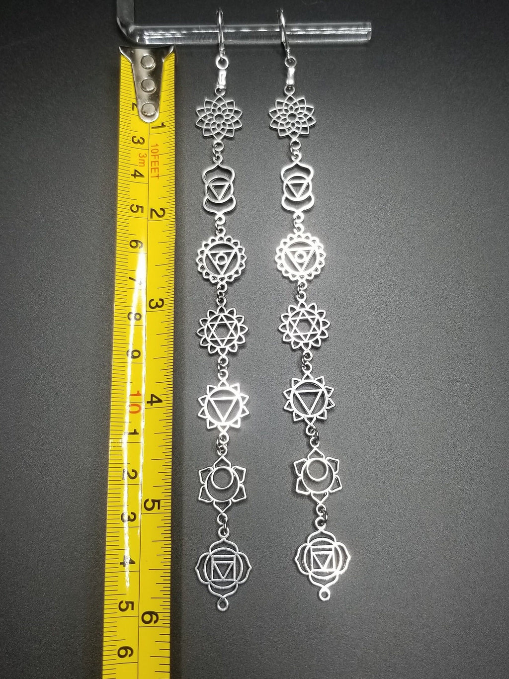 7 Chakra Stainless Steel Earrings: Spiritual Alignment Jewelry