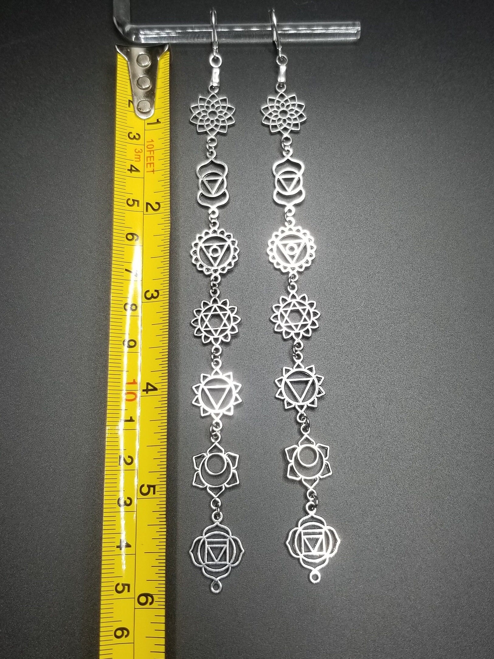 7 Chakra Stainless Steel Earrings: Spiritual Alignment Jewelry