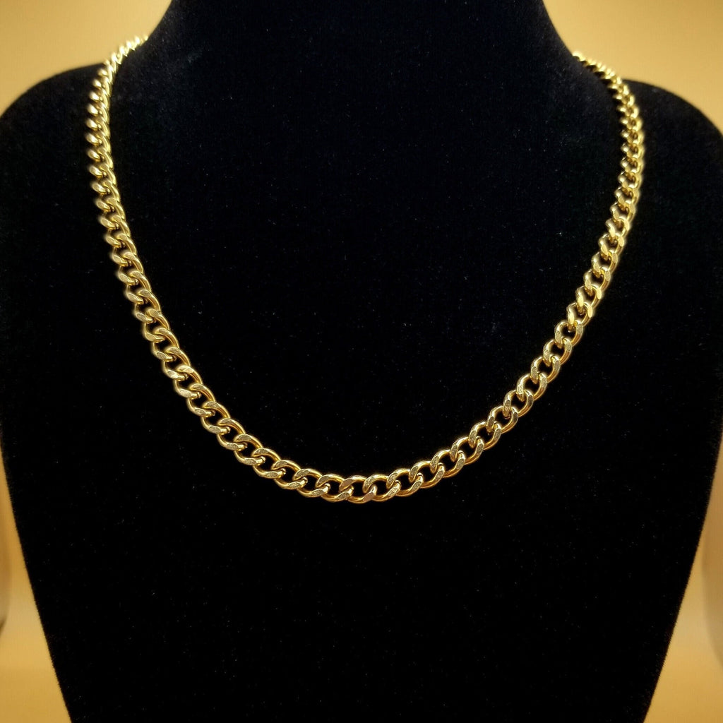 5 mm cuban chain link necklace available in custom lengths unisex