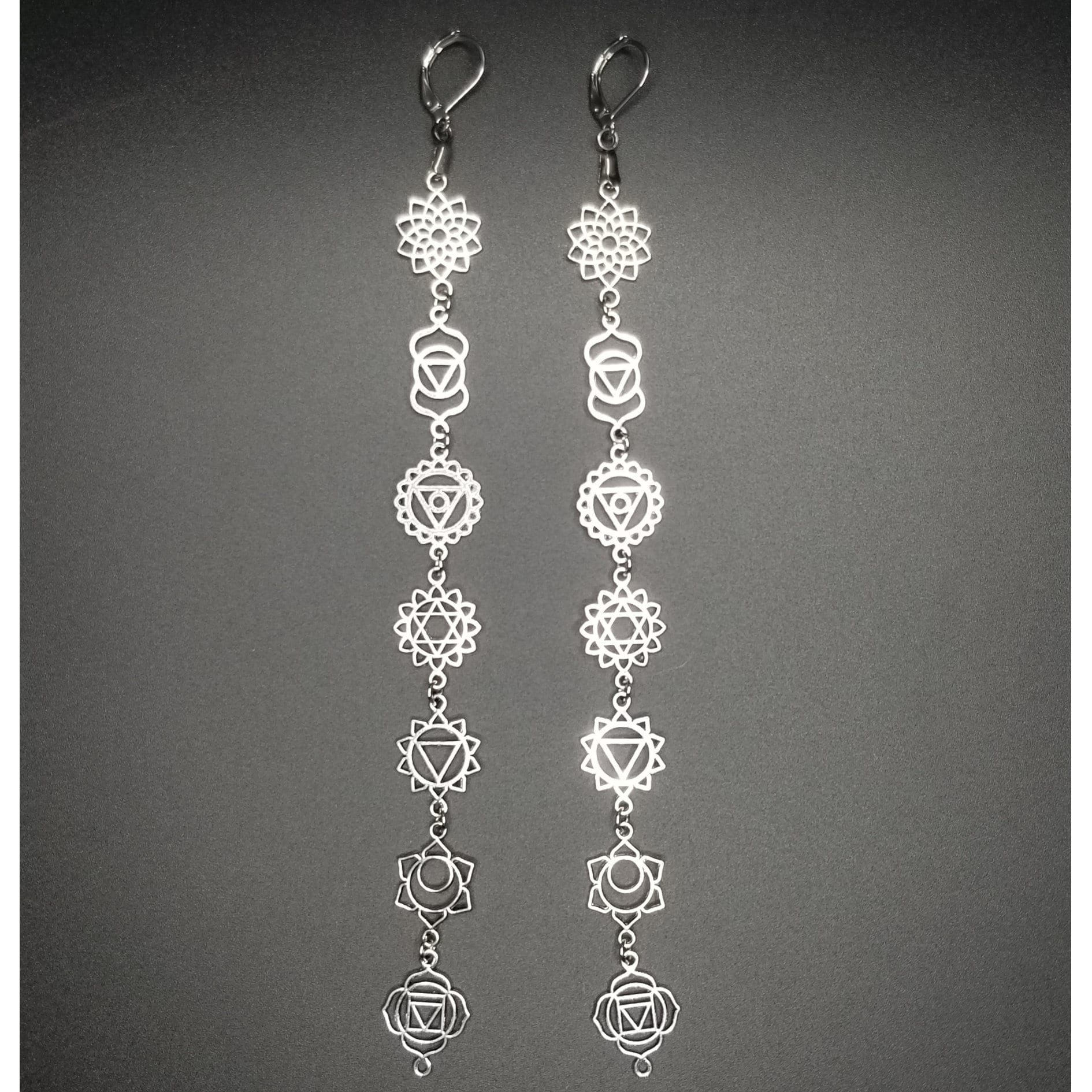 7 Chakra Stainless Steel Earrings: Spiritual Alignment Jewelry
