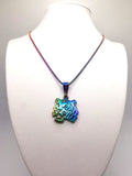 Rainbow Tiger Pendant Necklace Y2K Artisan Jewelry | Reversible Bold Style