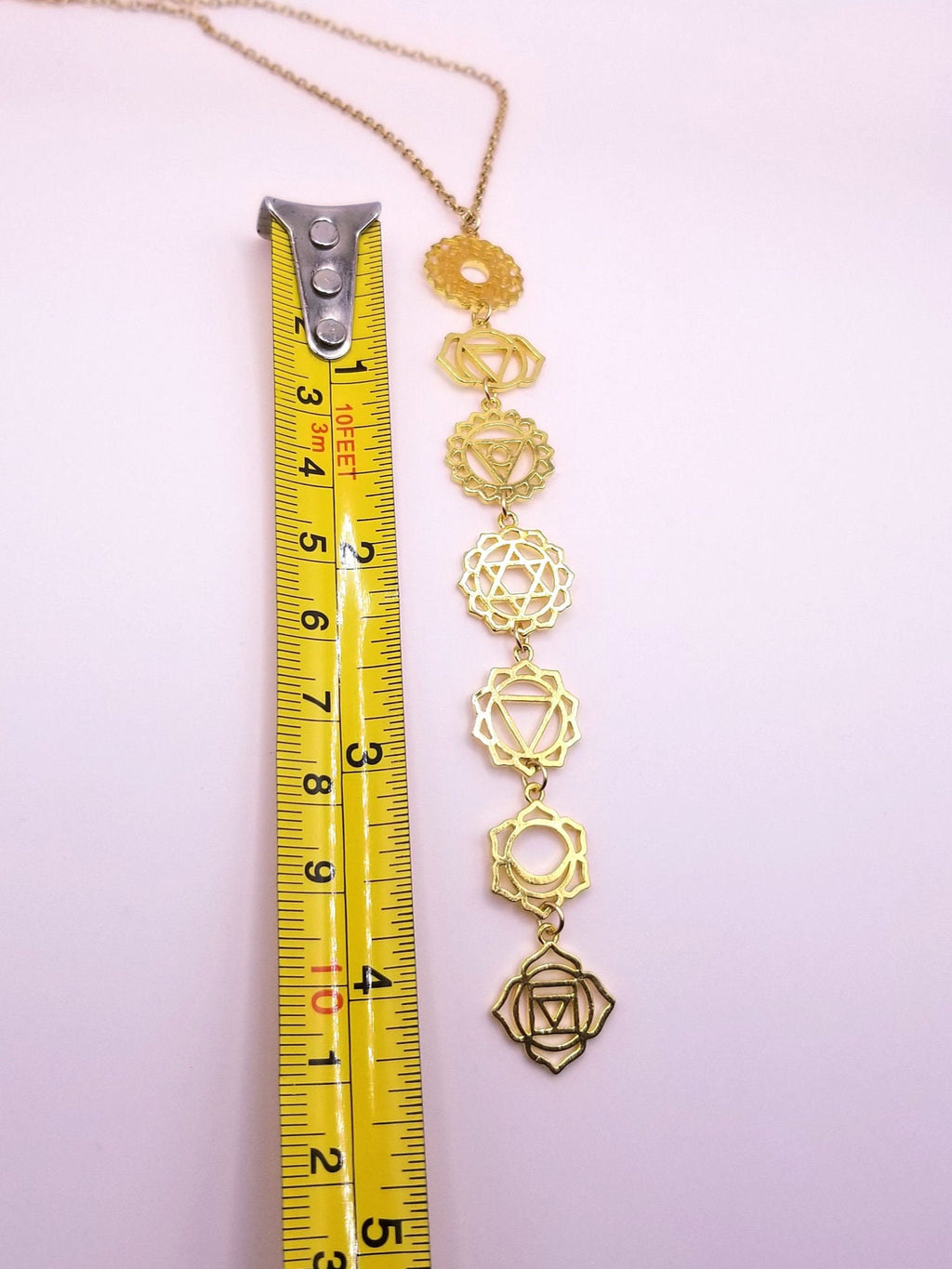 18k Gold Plated Chakra Necklace | Handcrafted Artisan Pendant | Yoga & Meditation Jewelry