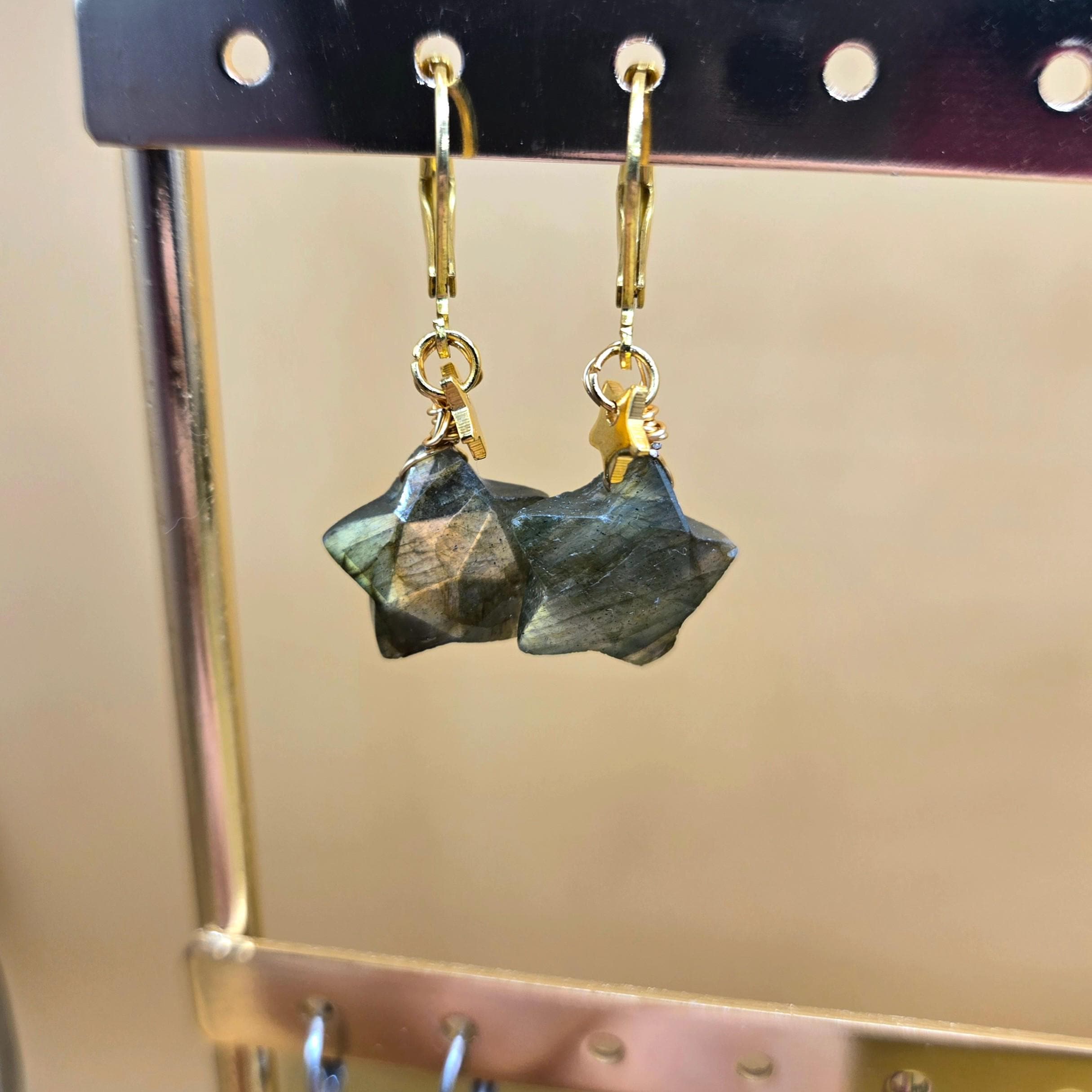 Natural Labradorite Star Jewelry Set, 18K Gold Plated, Tarnish Resistant, Waterproof