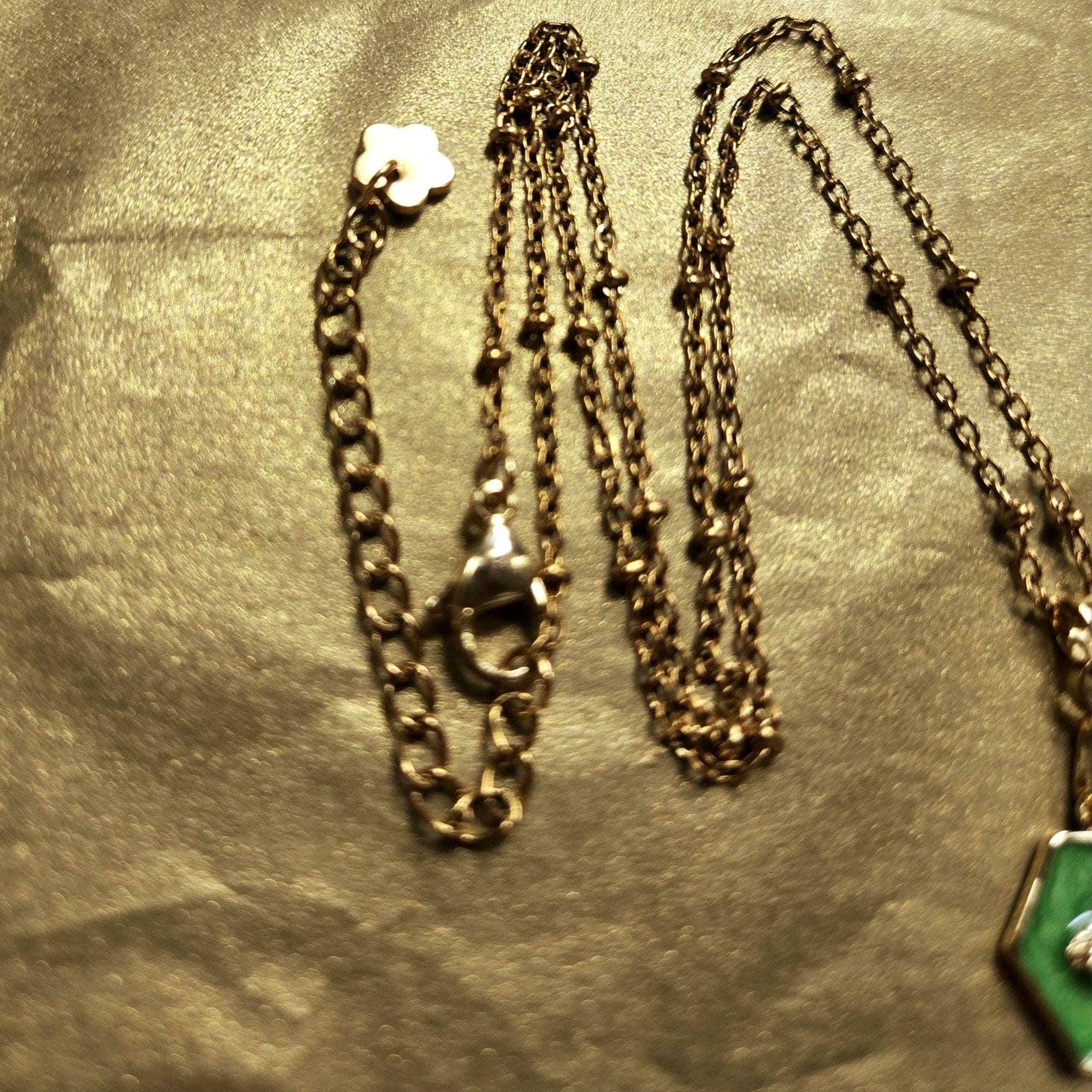 18K Gold Emerald Green Enamel Bee Jewelry Set, Hexagon Honeybee Necklace and Earring Set, Tarnish Resistant, Waterproof, Adjustable
