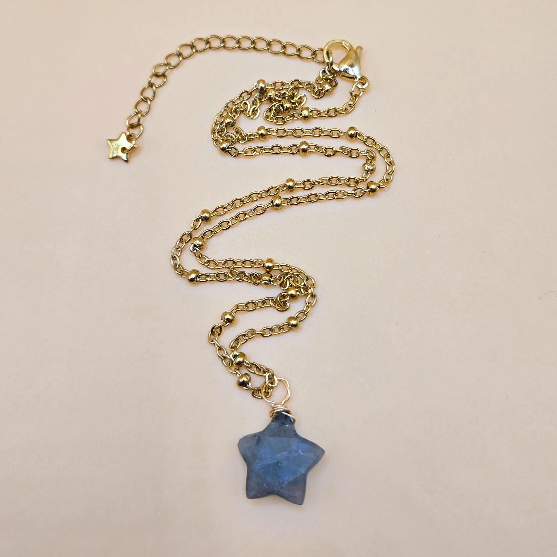 Natural Labradorite Star Jewelry Set, 18K Gold Plated, Tarnish Resistant, Waterproof