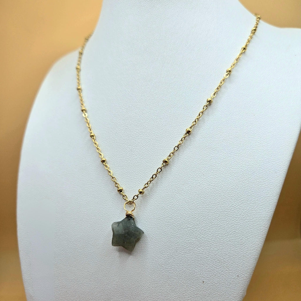 Natural Labradorite Star Jewelry Set, 18K Gold Plated, Tarnish Resistant, Waterproof