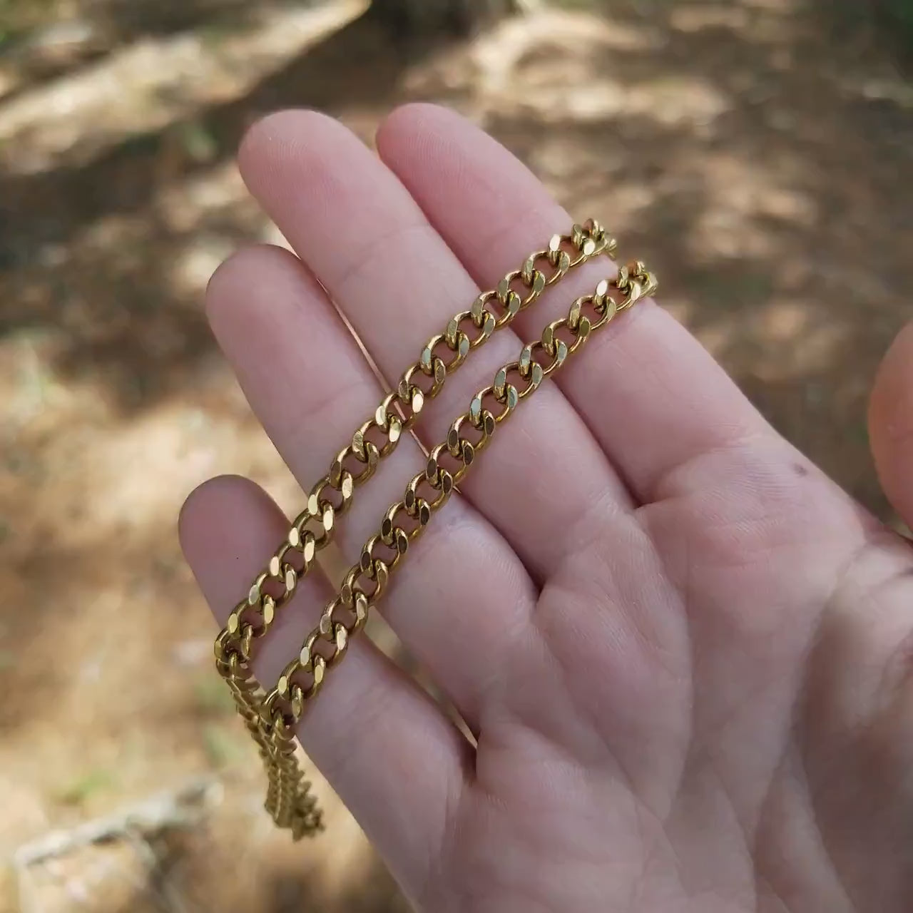 5mm 18k Gold Plated Cuban Link Chain, Waterproof Tarnish Free Necklace, Stainless Steel Unisex Jewelry